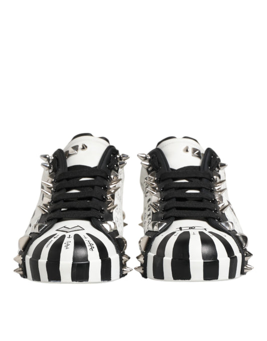 Dolce & Gabbana Zapatillas Bajas Tachonadas Blancas Negras