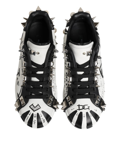 Dolce & Gabbana Zapatillas Bajas Tachonadas Blancas Negras