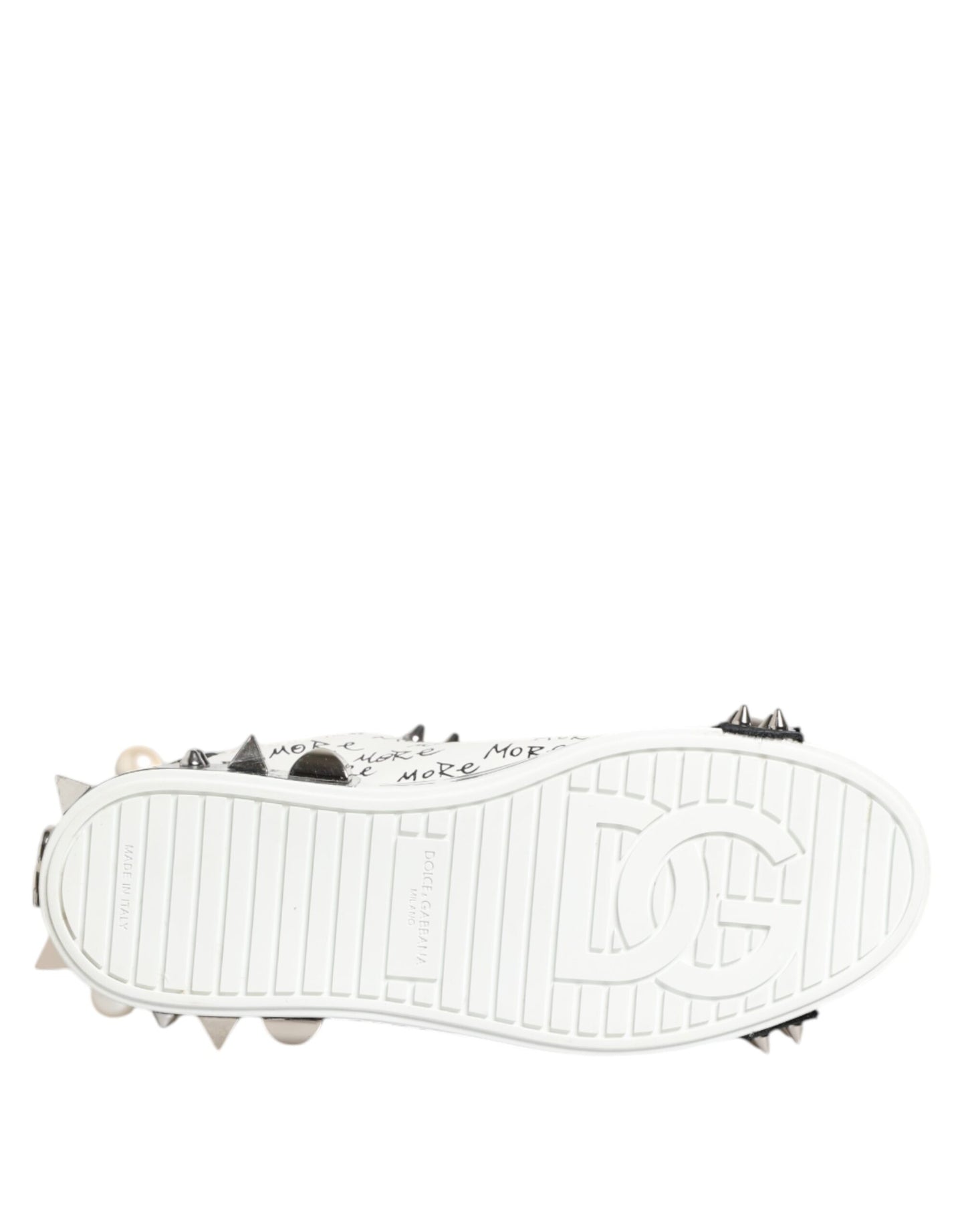 Dolce & Gabbana Zapatillas Bajas Tachonadas Blancas Negras