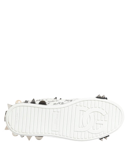 Dolce & Gabbana Zapatillas Bajas Tachonadas Blancas Negras