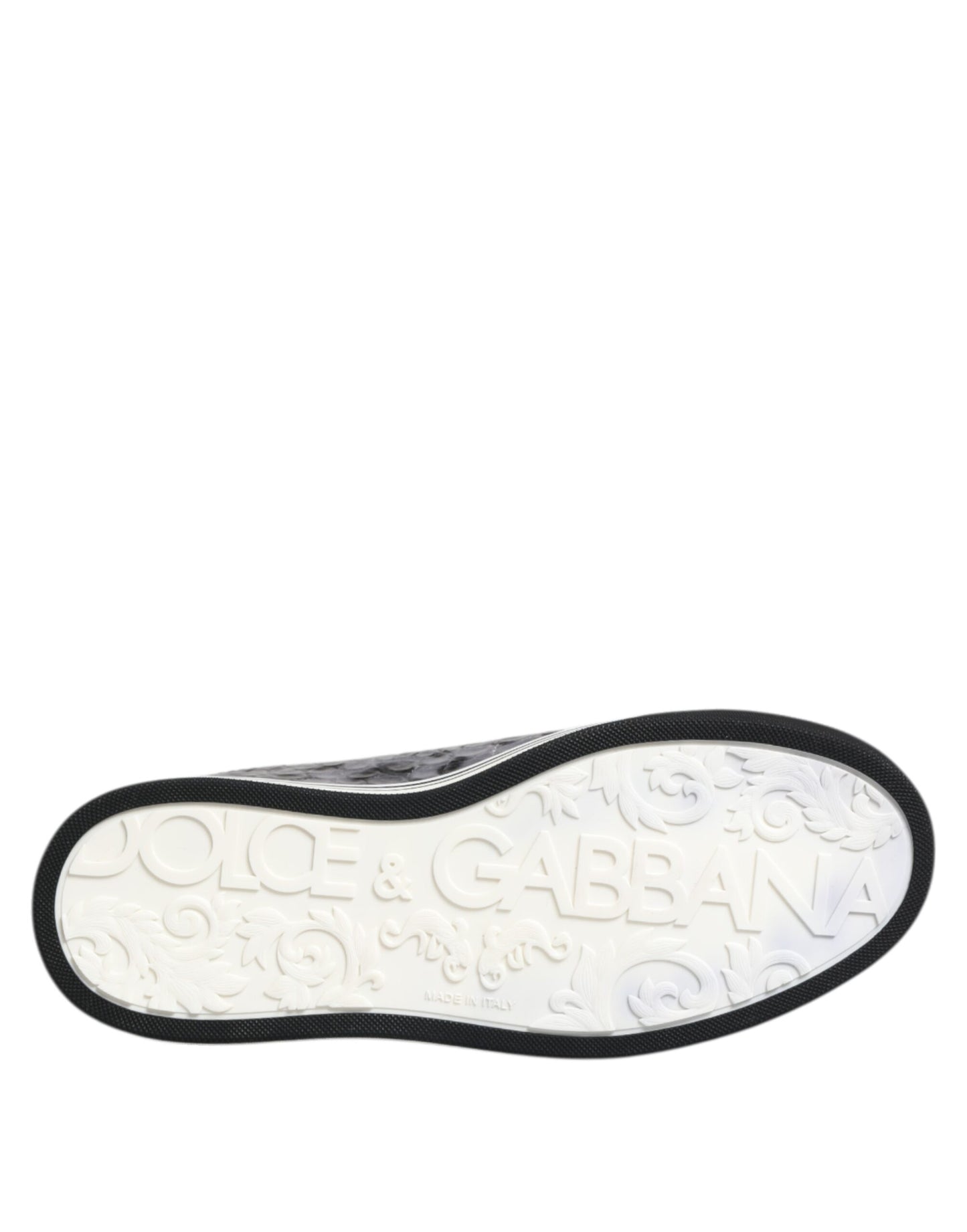 Zapatillas Dolce & Gabbana Grises de Piel con Estampado de Leopardo y Caña Baja