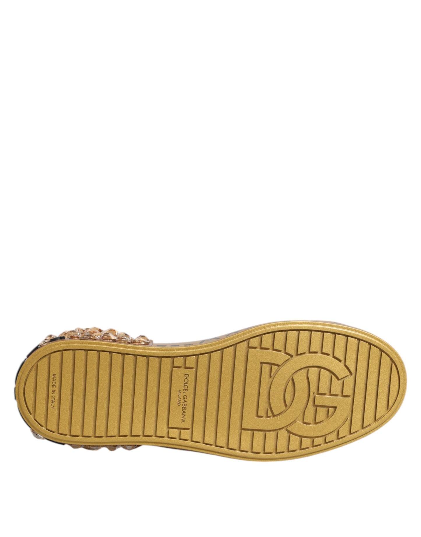 Zapatillas Dolce & Gabbana Portofino de oro blanco con cristales