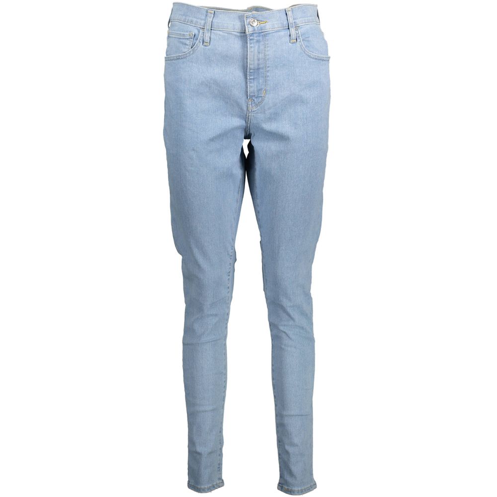 Jeans ajustados de algodón azul celeste Levi's para mujer