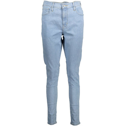 Jeans ajustados de algodón azul celeste Levi's para mujer