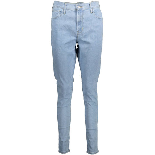 Jeans ajustados de algodón azul celeste Levi's para mujer