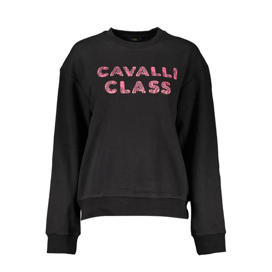 Suéter de algodón negro Cavalli Class para mujer