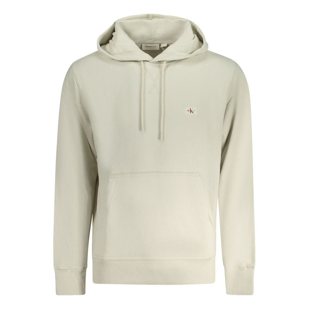 Sudadera con capucha de algodón beige para hombre Calvin Klein