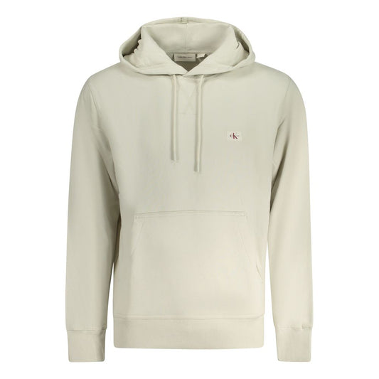Sudadera con capucha de algodón beige para hombre Calvin Klein