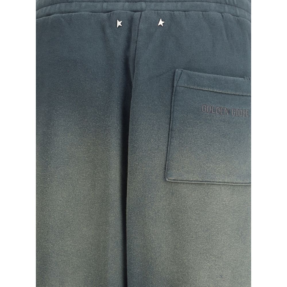 Pantalón de chándal de algodón azul Golden Goose