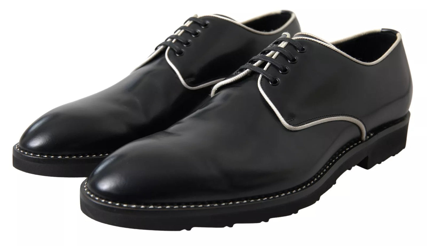 Dolce & Gabbana Zapatos de vestir formales de cuero blanco y negro
