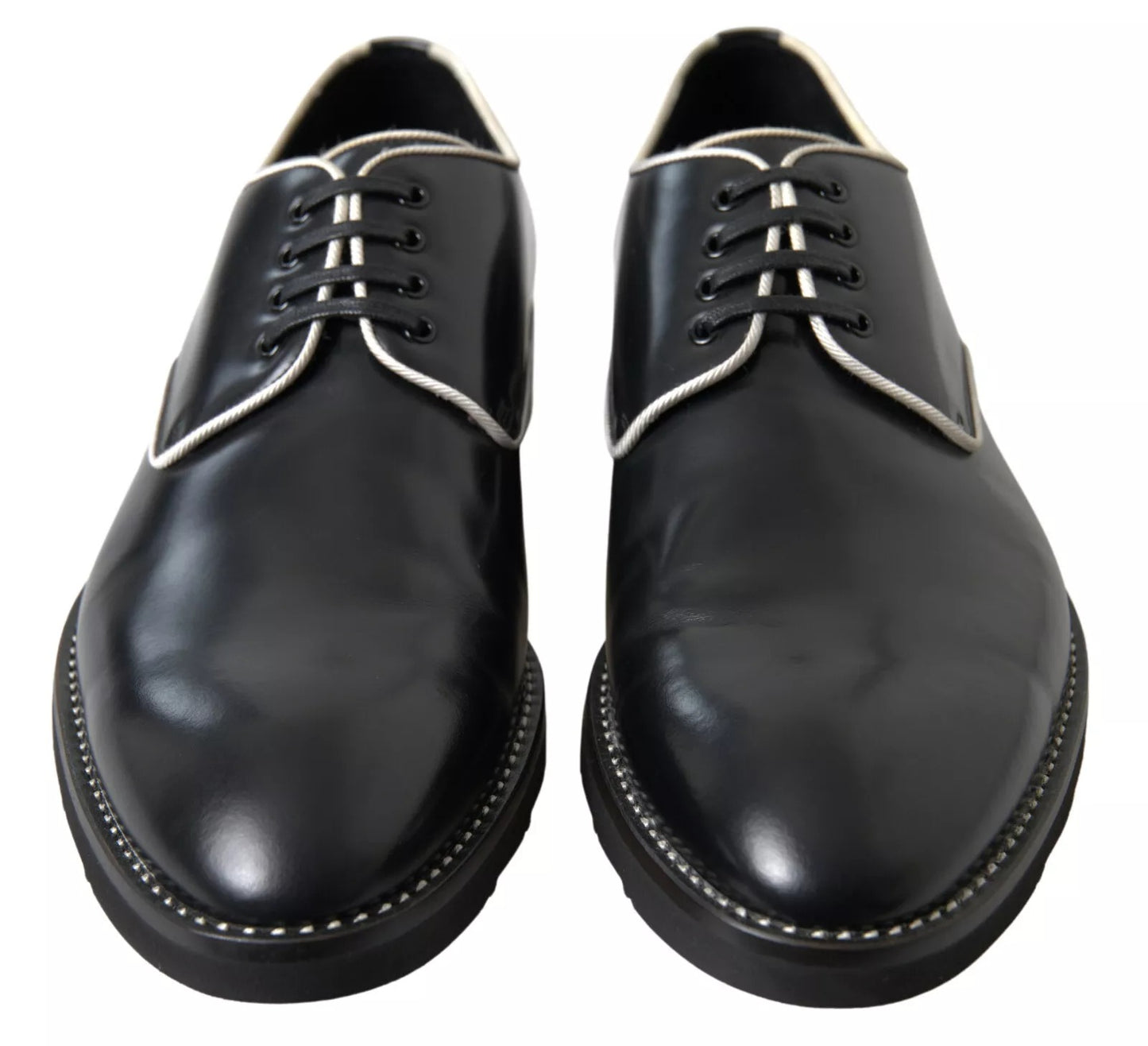 Dolce & Gabbana Zapatos de vestir formales de cuero blanco y negro