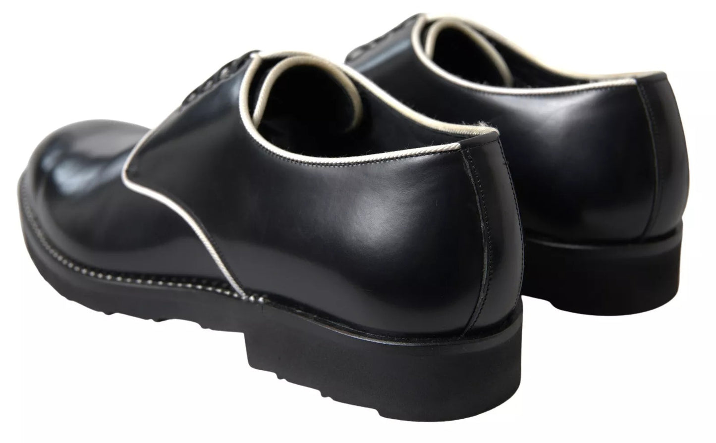 Dolce & Gabbana Zapatos de vestir formales de cuero blanco y negro