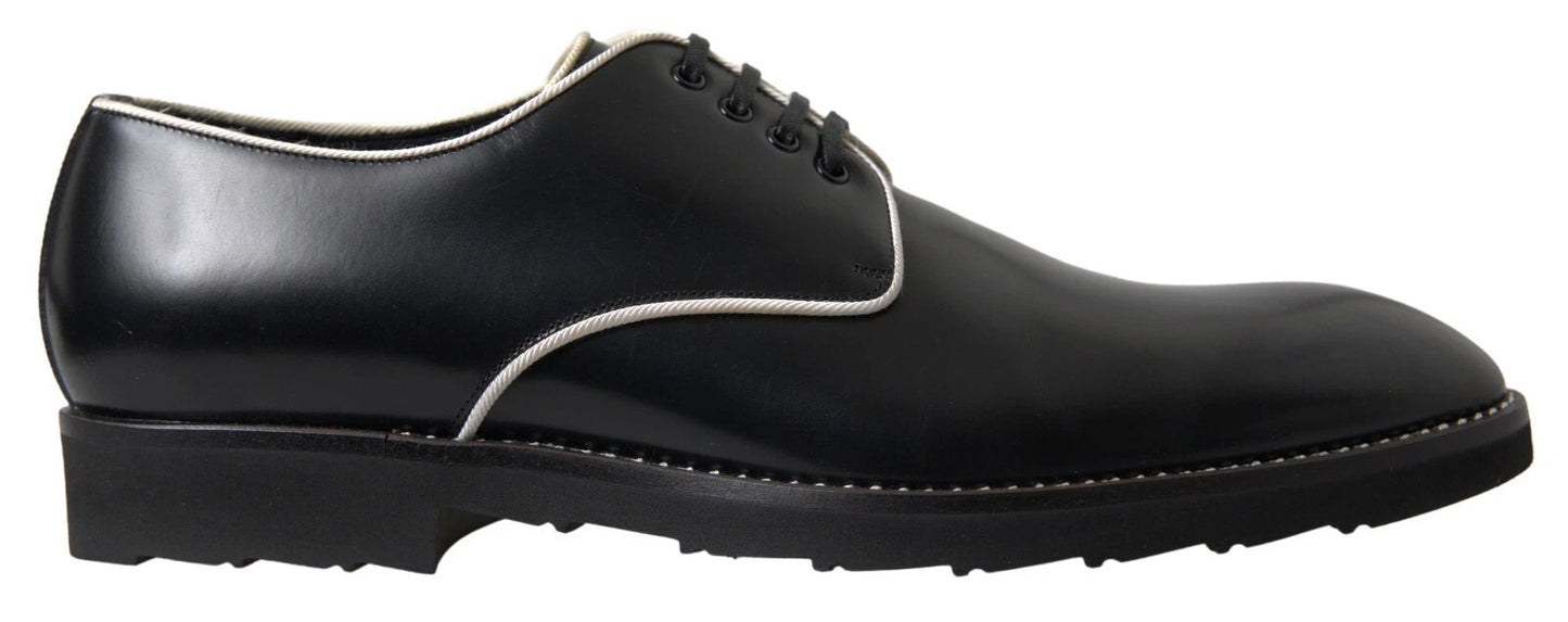 Dolce & Gabbana Zapatos de vestir formales de cuero blanco y negro