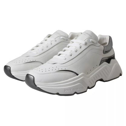 Zapatillas deportivas DAYMASTER Dolce & Gabbana de piel blancas y plateadas