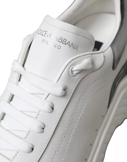 Zapatillas deportivas DAYMASTER Dolce & Gabbana de piel blancas y plateadas