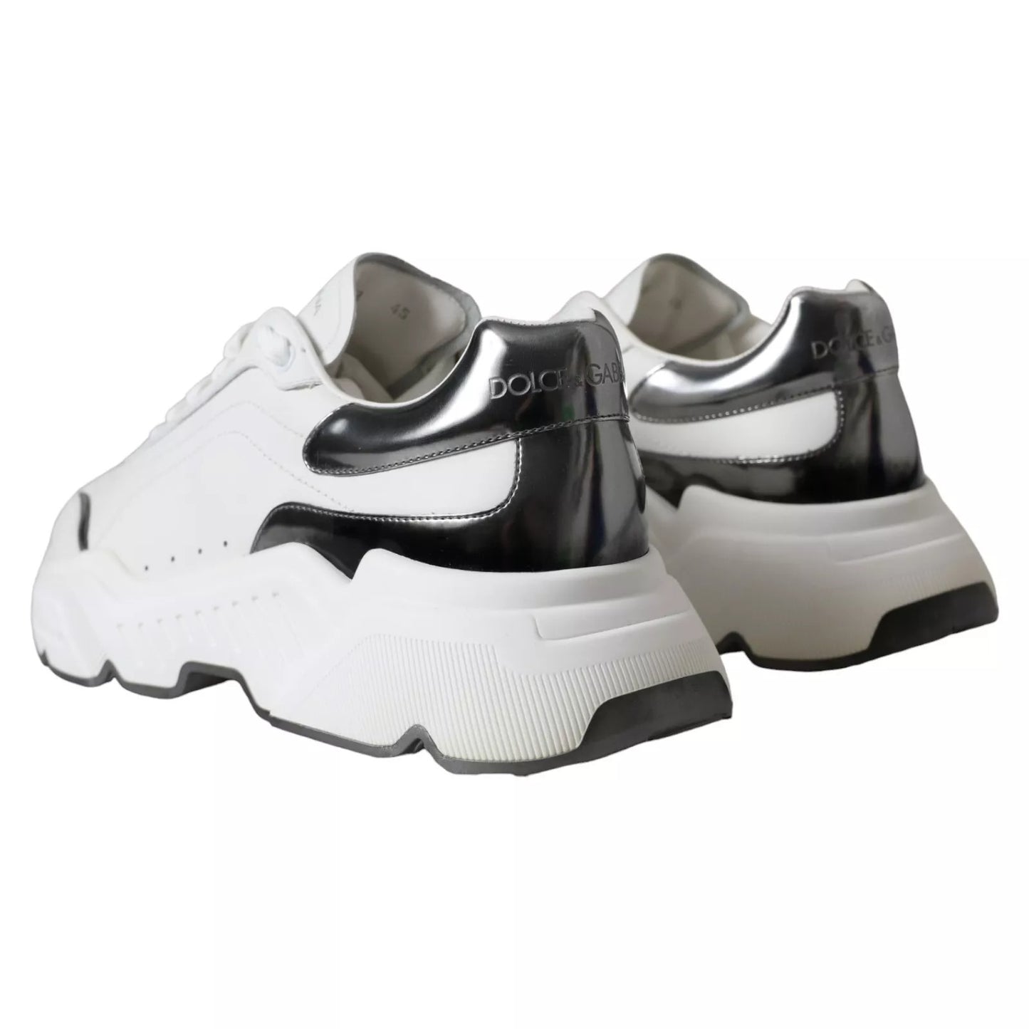 Zapatillas deportivas DAYMASTER Dolce & Gabbana de piel blancas y plateadas