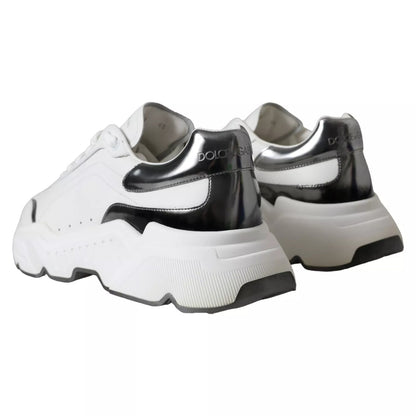 Zapatillas deportivas DAYMASTER Dolce & Gabbana de piel blancas y plateadas