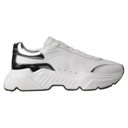 Zapatillas deportivas DAYMASTER Dolce & Gabbana de piel blancas y plateadas