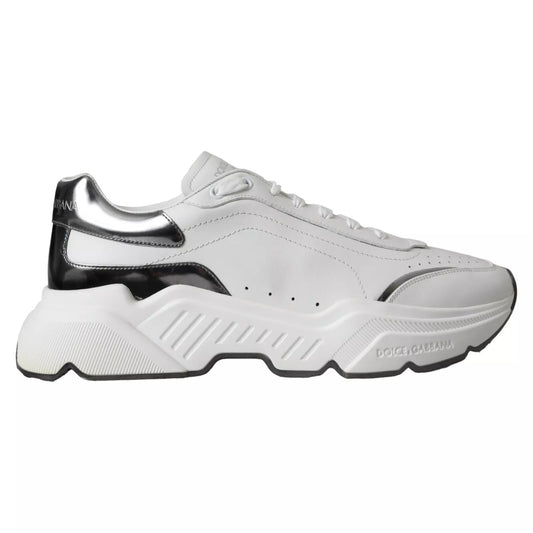 Zapatillas deportivas DAYMASTER Dolce & Gabbana de piel blancas y plateadas