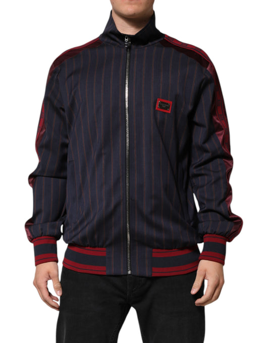 Chaqueta Dolce & Gabbana con cremallera completa, logotipo y rayas azules y rojas