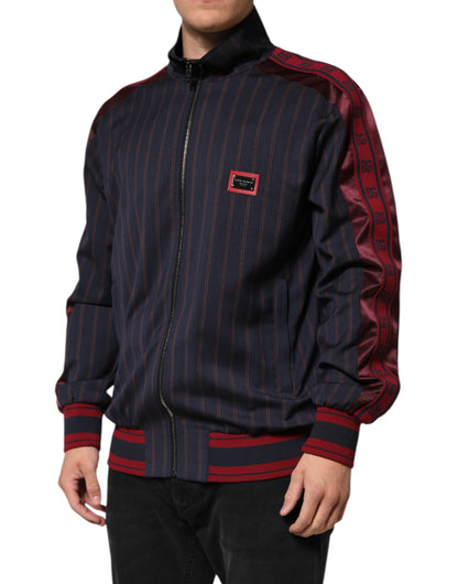 Chaqueta Dolce & Gabbana con cremallera completa, logotipo y rayas azules y rojas