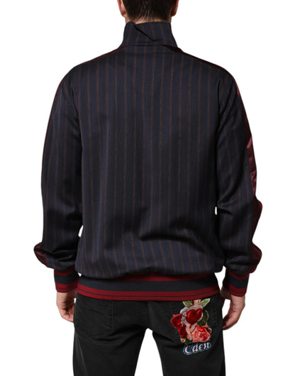 Chaqueta Dolce & Gabbana con cremallera completa, logotipo y rayas azules y rojas