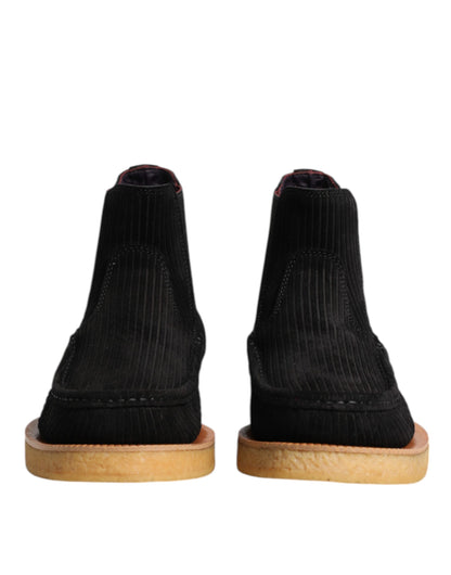 Botines de ante de becerro negros sin cordones Dolce & Gabbana