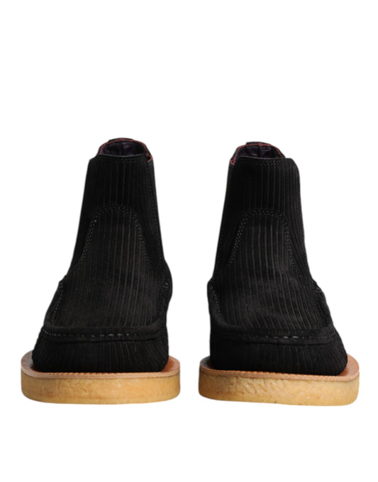 Botines de ante de becerro negros sin cordones Dolce & Gabbana