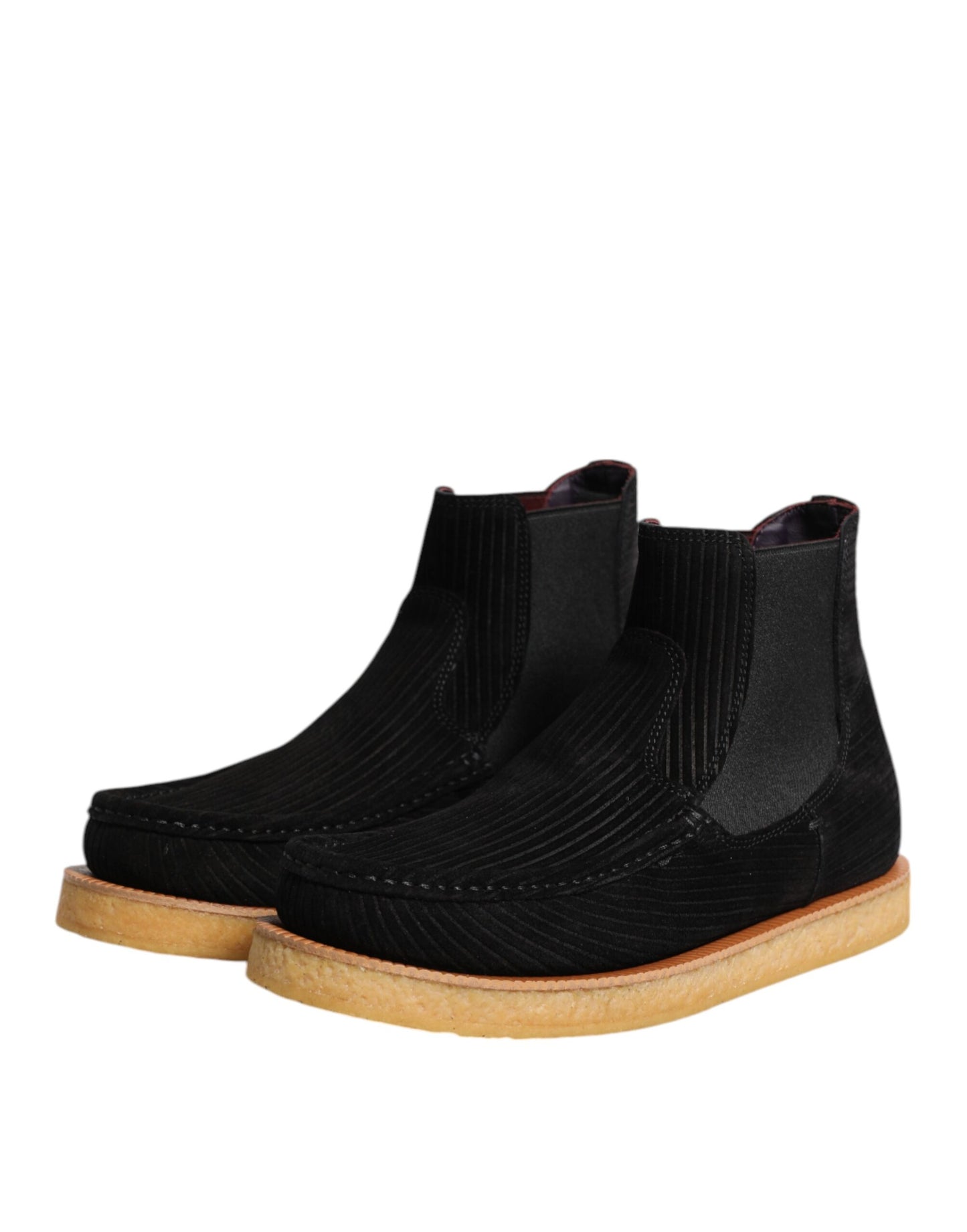 Botines de ante de becerro negros sin cordones Dolce & Gabbana