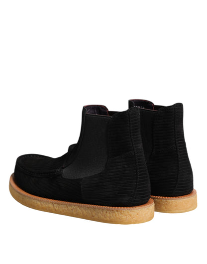 Botines de ante de becerro negros sin cordones Dolce & Gabbana