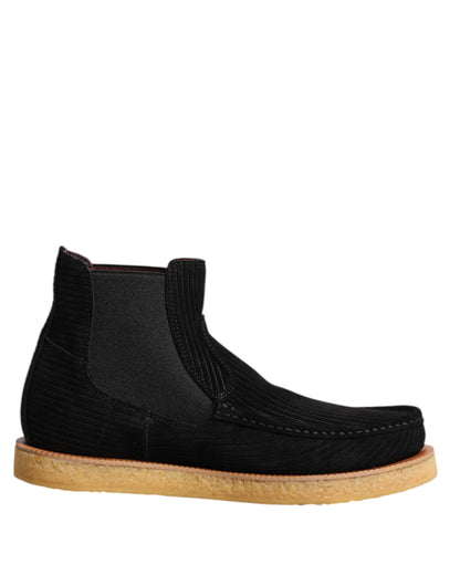 Botines de ante de becerro negros sin cordones Dolce & Gabbana