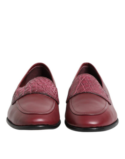 Zapatos de vestir Dolce & Gabbana de cuero burdeos sin cordones