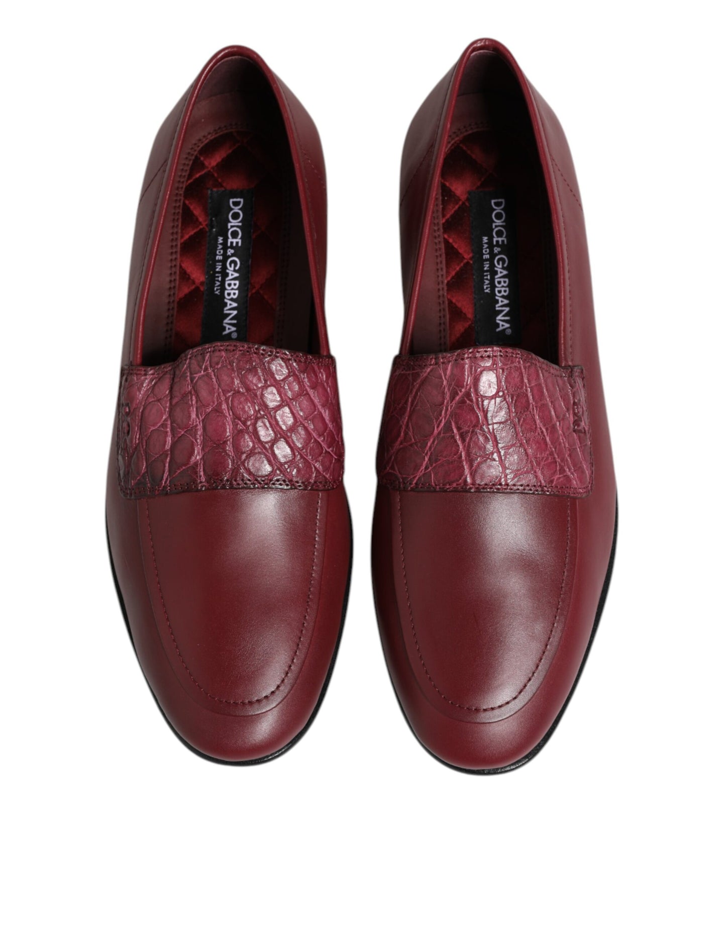 Zapatos de vestir Dolce & Gabbana de cuero burdeos sin cordones