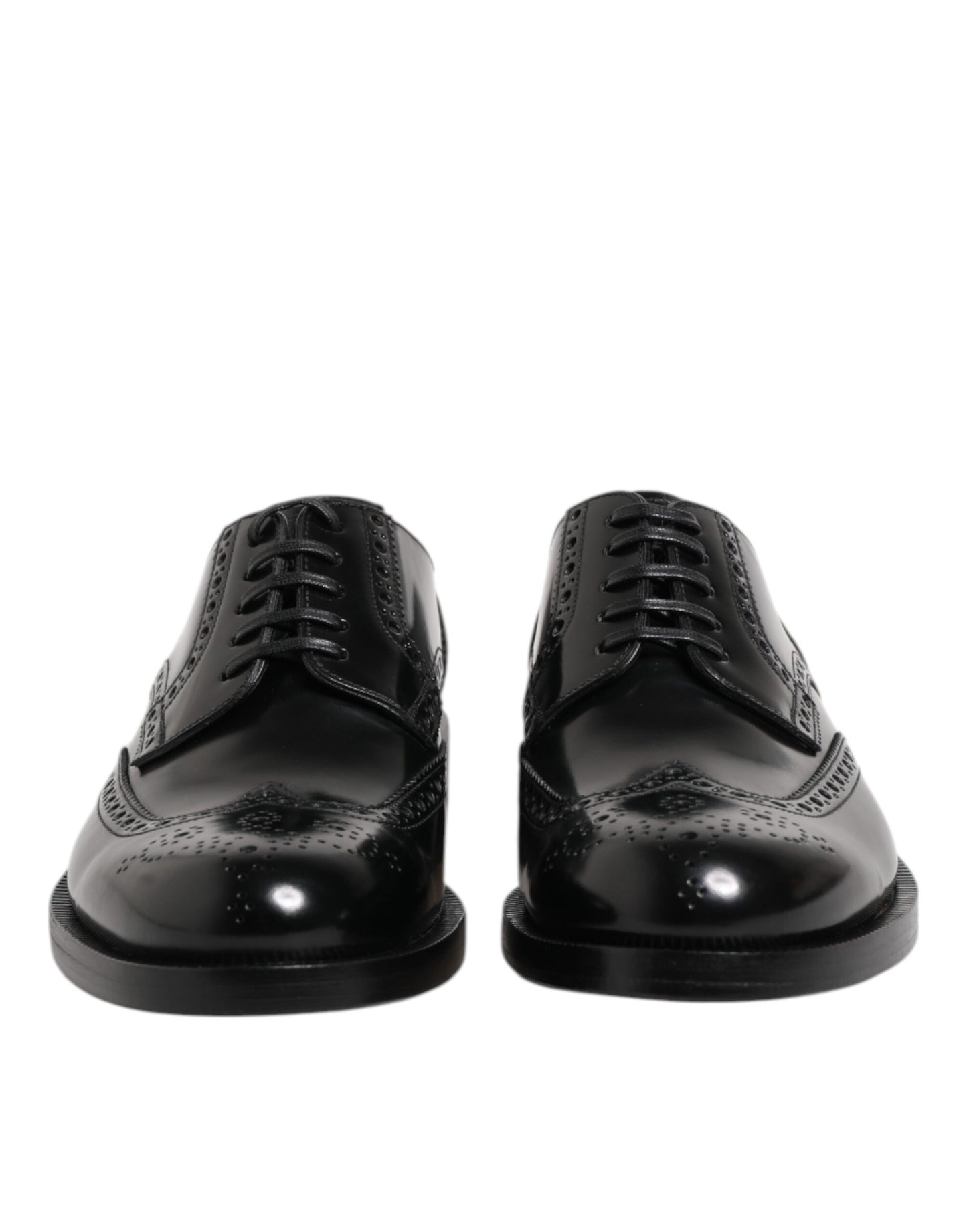 Zapatos formales Derby Wingtip de piel negra Dolce & Gabbana