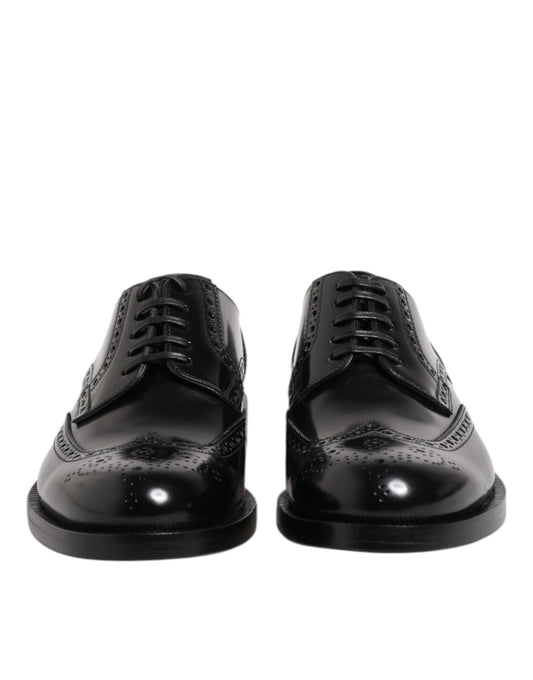 Zapatos formales Derby Wingtip de piel negra Dolce & Gabbana