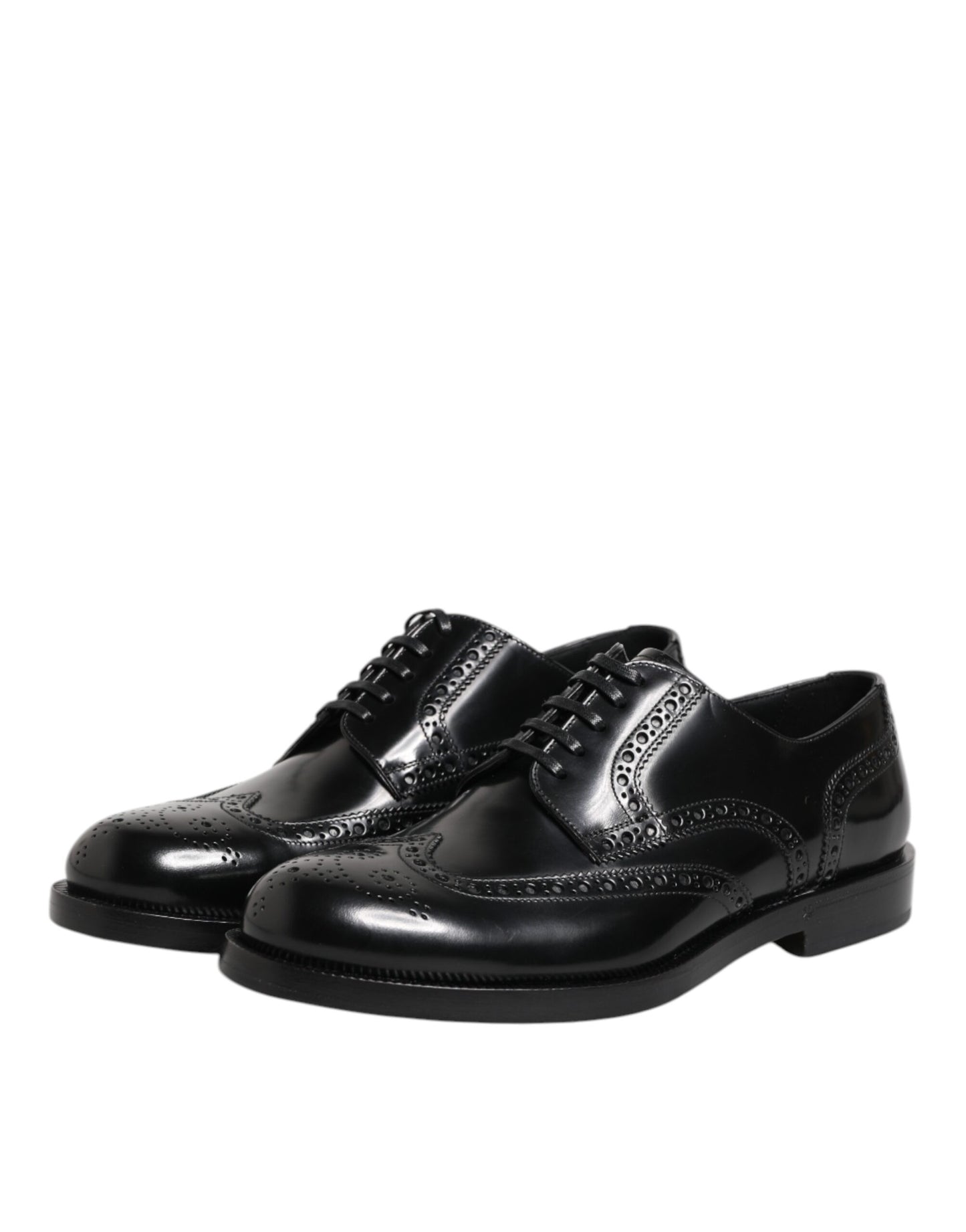 Zapatos formales Derby Wingtip de piel negra Dolce & Gabbana