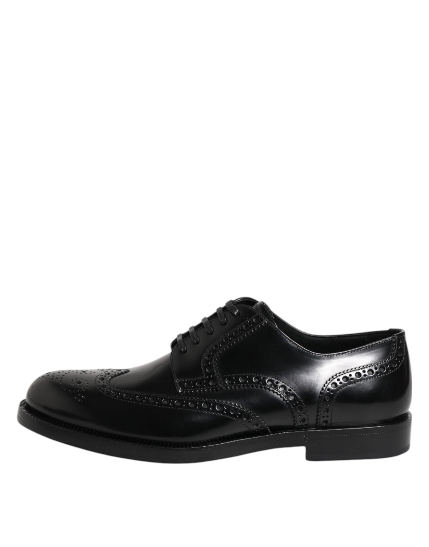 Zapatos formales Derby Wingtip de piel negra Dolce & Gabbana