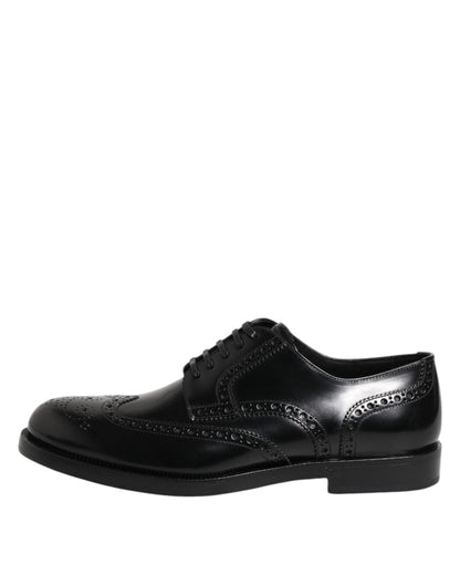 Zapatos formales Derby Wingtip de piel negra Dolce & Gabbana