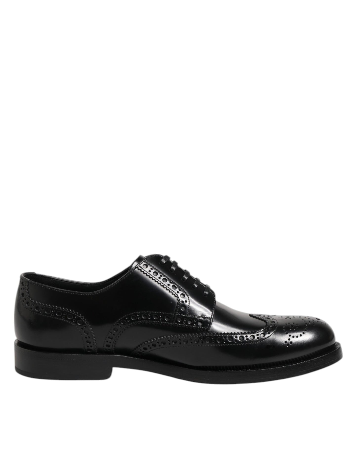Zapatos formales Derby Wingtip de piel negra Dolce & Gabbana
