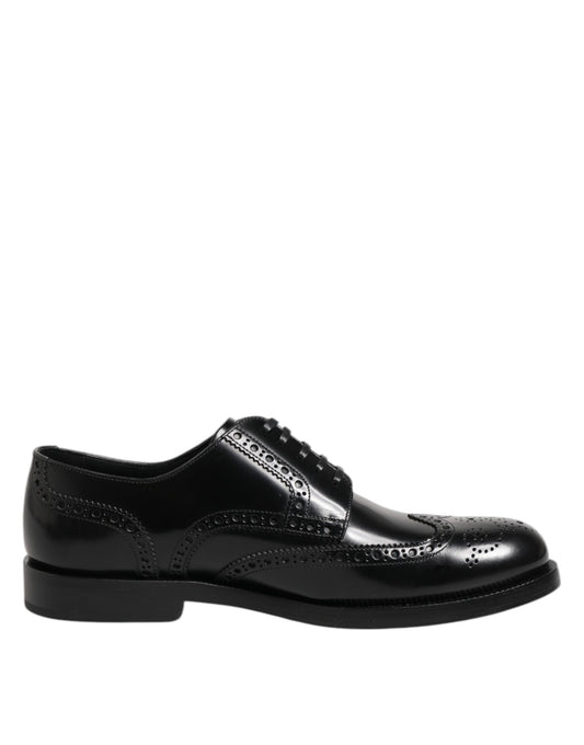 Zapatos formales Derby Wingtip de piel negra Dolce & Gabbana
