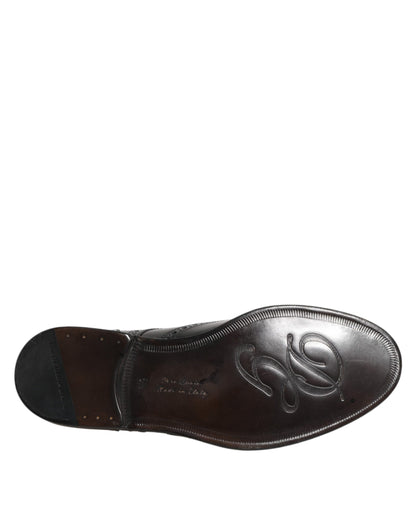 Zapatos formales Derby Wingtip de piel negra Dolce & Gabbana