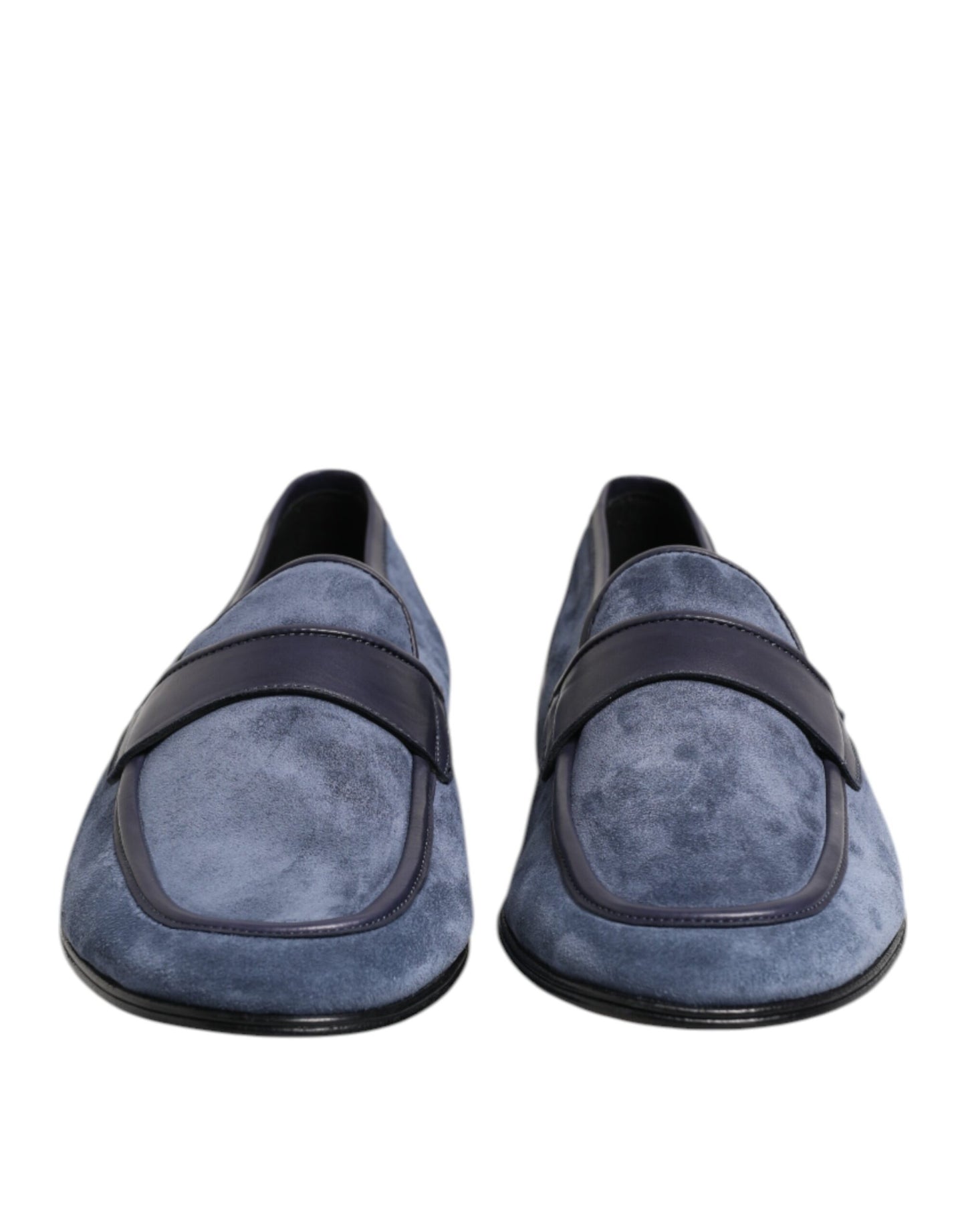 Zapatos mocasines de cuero de gamuza azul Dolce & Gabbana