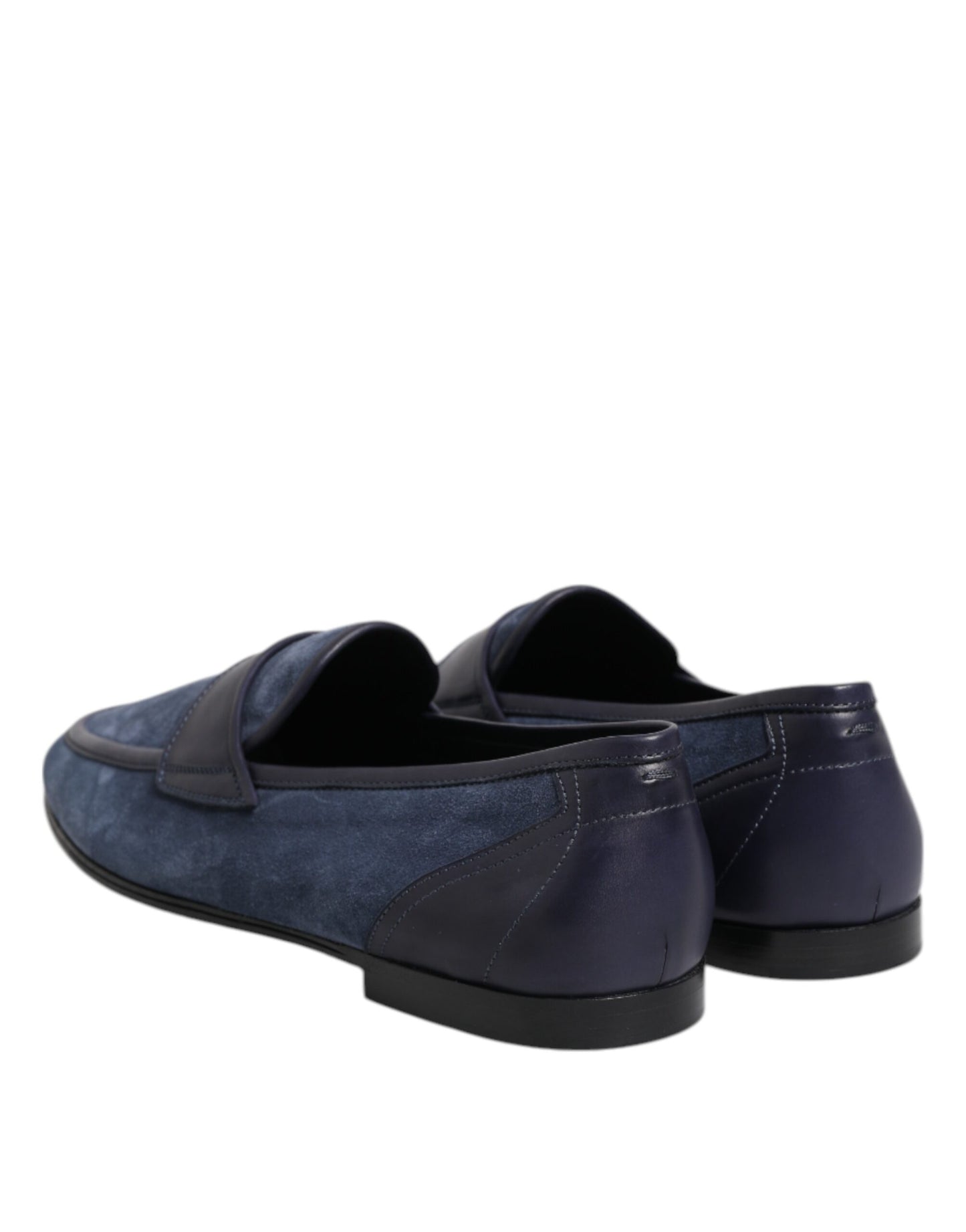 Zapatos mocasines de cuero de gamuza azul Dolce & Gabbana