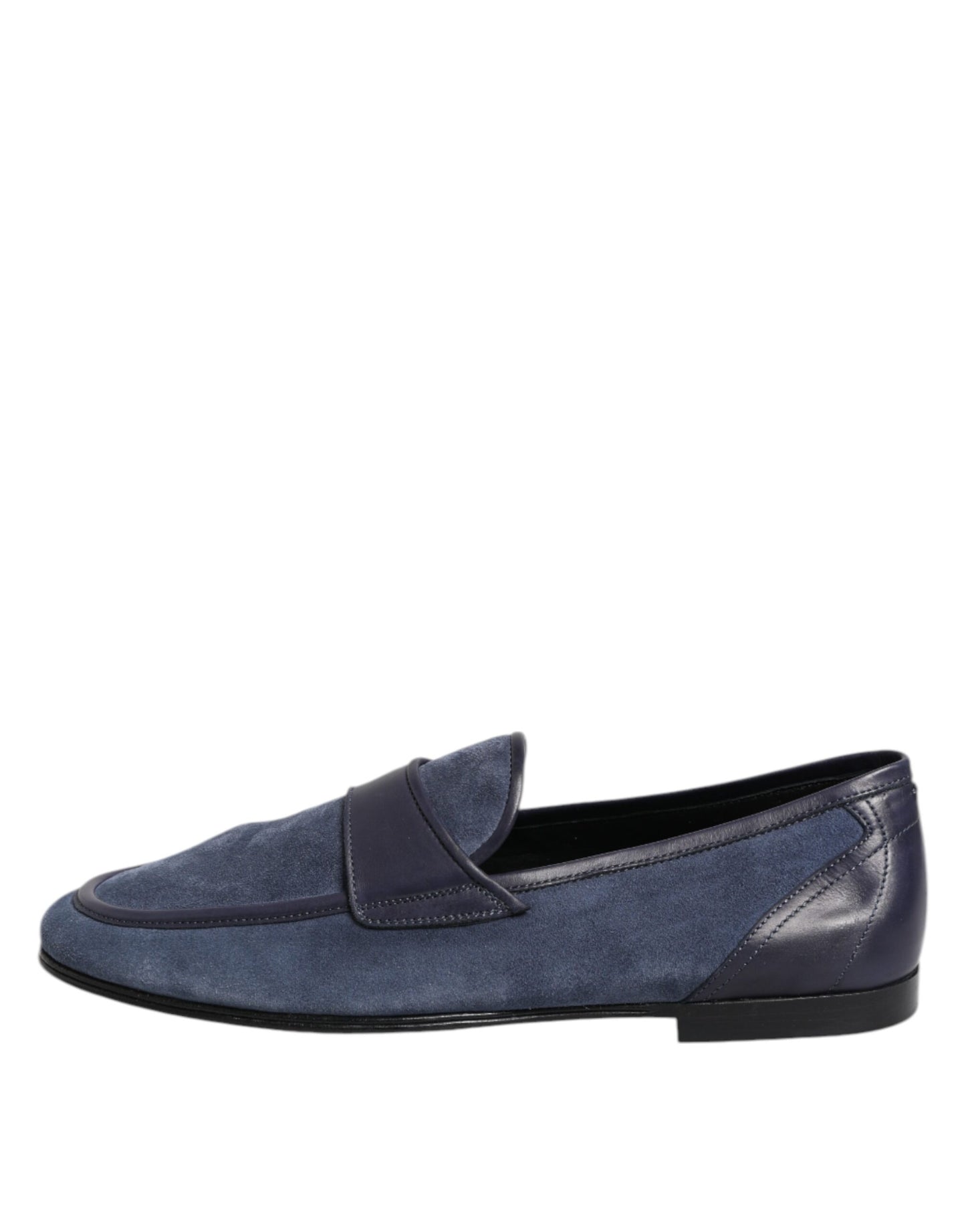 Zapatos mocasines de cuero de gamuza azul Dolce & Gabbana
