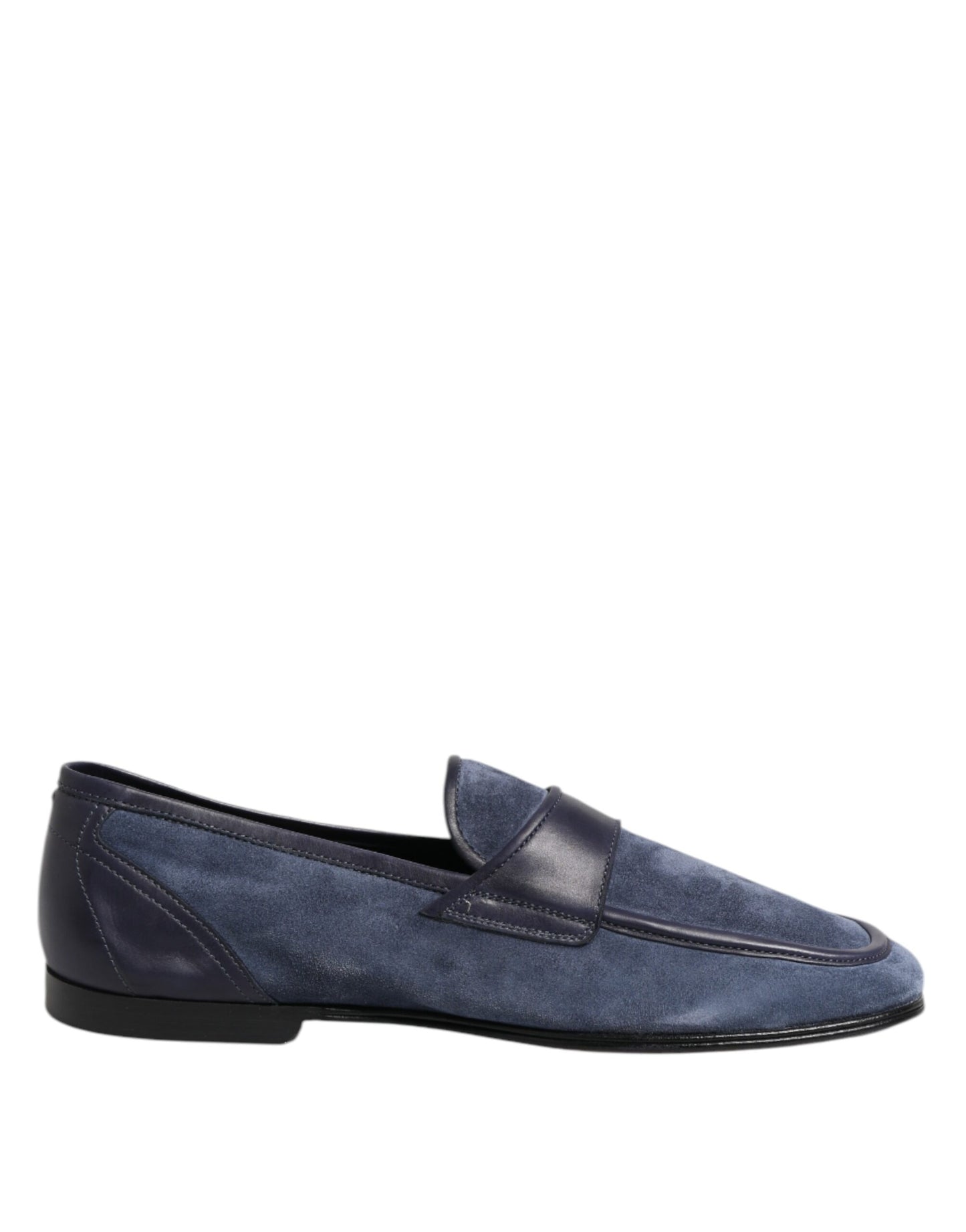 Zapatos mocasines de cuero de gamuza azul Dolce & Gabbana