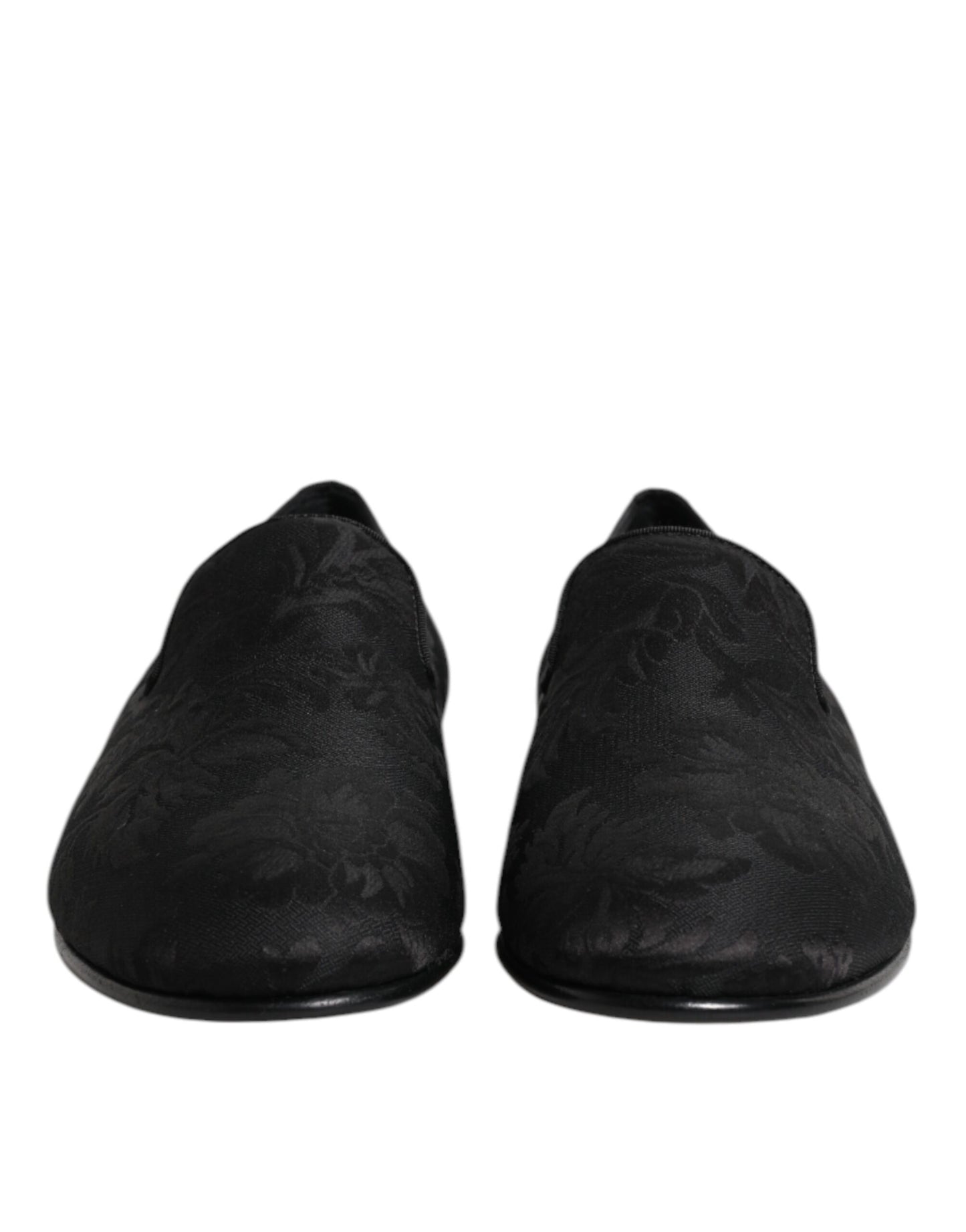 Mocasines de vestir de hombre Dolce & Gabbana de brocado floral negro