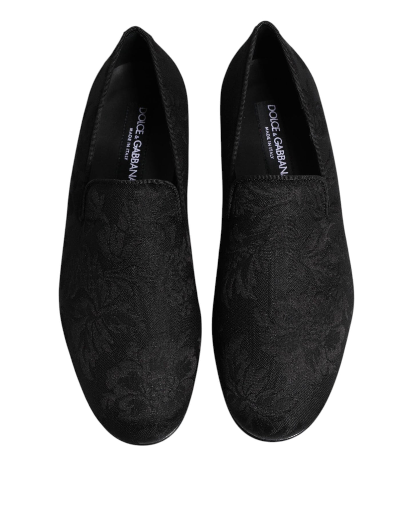 Mocasines de vestir de hombre Dolce & Gabbana de brocado floral negro