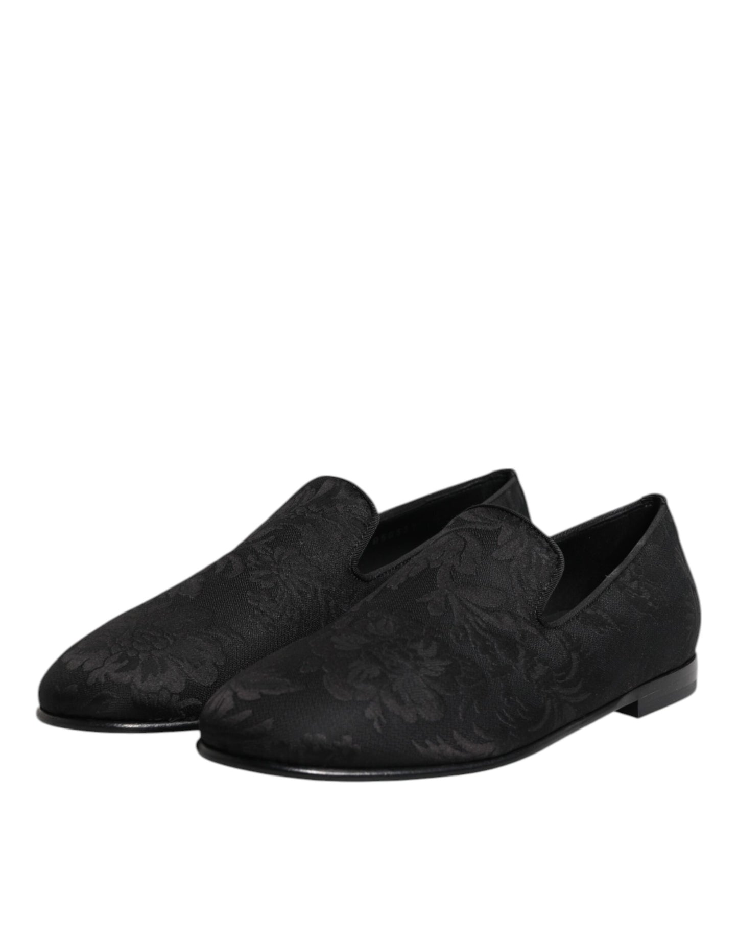 Mocasines de vestir de hombre Dolce & Gabbana de brocado floral negro