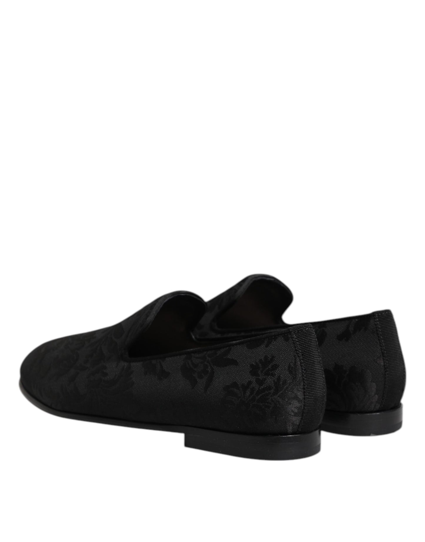 Mocasines de vestir de hombre Dolce & Gabbana de brocado floral negro