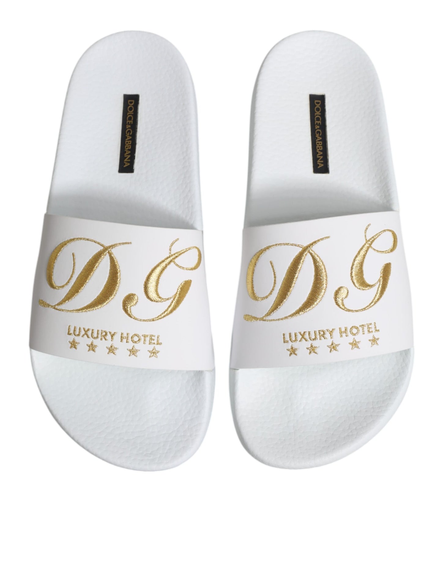 Chanclas de piel blancas Dolce & Gabbana Calzado de playa